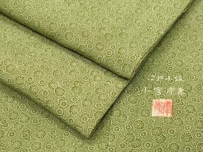 平和屋着物●人間国宝 小宮康孝　江戸小紋　蓮　三越扱い　正絹　逸品　CABD9333gh