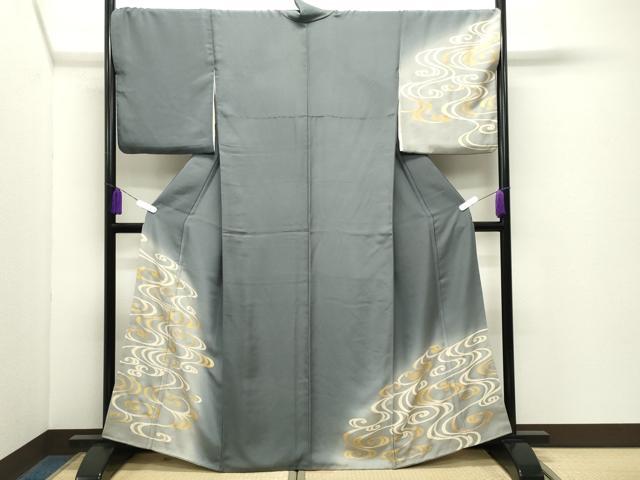 平和屋着物●訪問着　竹屋町刺繍　光琳水　暈し染め　金彩　正絹　逸品　CABD9334gh