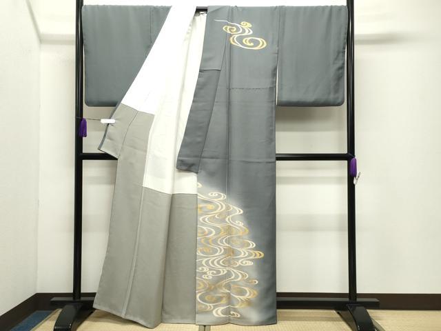 平和屋着物●訪問着　竹屋町刺繍　光琳水　暈し染め　金彩　正絹　逸品　CABD9334gh