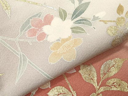 平和屋着物●訪問着　枝垂れ桜花文　暈し染め　金銀彩　正絹　逸品　CABD9335gh