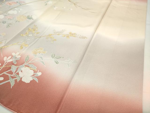 平和屋着物●訪問着　枝垂れ桜花文　暈し染め　金銀彩　正絹　逸品　CABD9335gh