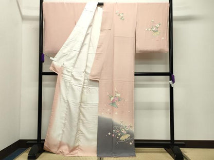 平和屋着物●本加賀友禅作家　沢飯芳雄　訪問着　花笠　暈し染め　正絹　逸品　CABD9339gh