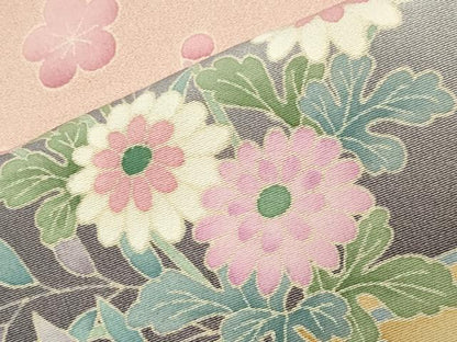 平和屋着物●本加賀友禅作家　沢飯芳雄　訪問着　花笠　暈し染め　正絹　逸品　CABD9339gh