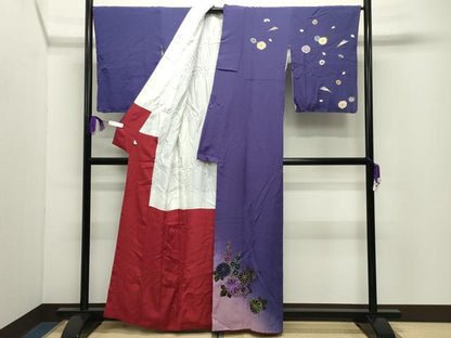 平和屋着物●訪問着　刺繍　草花文　金彩　鈴乃屋扱い　正絹　逸品　CABD9340gh