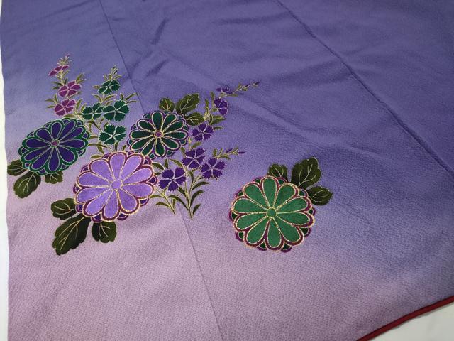 平和屋着物●訪問着　刺繍　草花文　金彩　鈴乃屋扱い　正絹　逸品　CABD9340gh