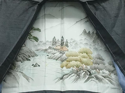平和屋着物●男性　紬　アンサンブル　100亀甲　総詰め　正絹　逸品　未使用　CABD9341gh
