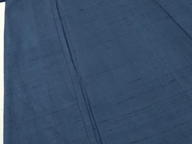 平和屋着物●男性　紬　アンサンブル　色無地　留紺色　正絹　逸品　CABD9344gh