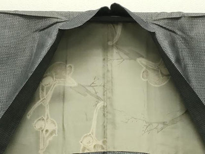 平和屋着物●男性　紬　アンサンブル　格子　正絹　逸品　CABD9346gh
