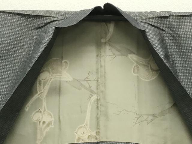 平和屋着物●男性　紬　アンサンブル　格子　正絹　逸品　CABD9346gh