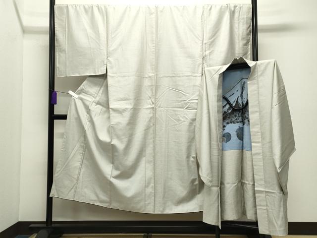 平和屋着物●男性　紬　アンサンブル　キングサイズ　120亀甲　総詰め　正絹　逸品　CABD9347gh