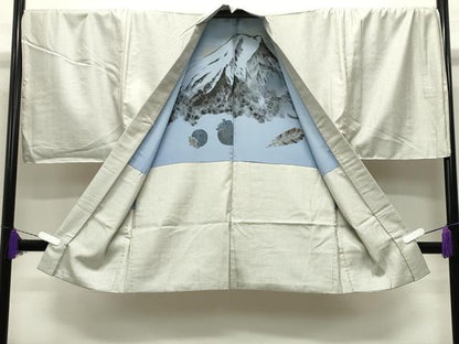 平和屋着物●男性　紬　アンサンブル　キングサイズ　120亀甲　総詰め　正絹　逸品　CABD9347gh