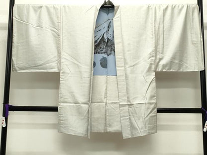 平和屋着物●男性　紬　アンサンブル　キングサイズ　120亀甲　総詰め　正絹　逸品　CABD9347gh