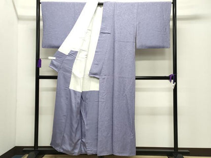 平和屋着物●本加賀友禅作家　由水煌人監修　色無地　草花地紋　藤紫色　さが美扱い　正絹　逸品　CABD9352gh