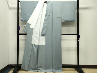 平和屋着物●上質な色無地　花唐草地紋　秘色色　正絹　逸品　未使用　CABD9357gh