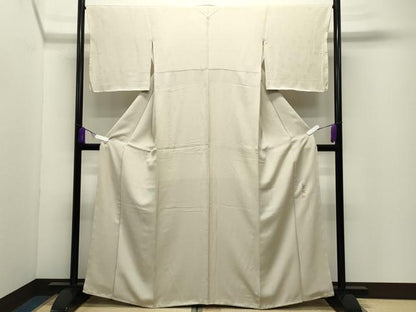 平和屋着物●上質な色無地　正倉院地紋　練色　正絹　逸品　未使用　CABD9362gh