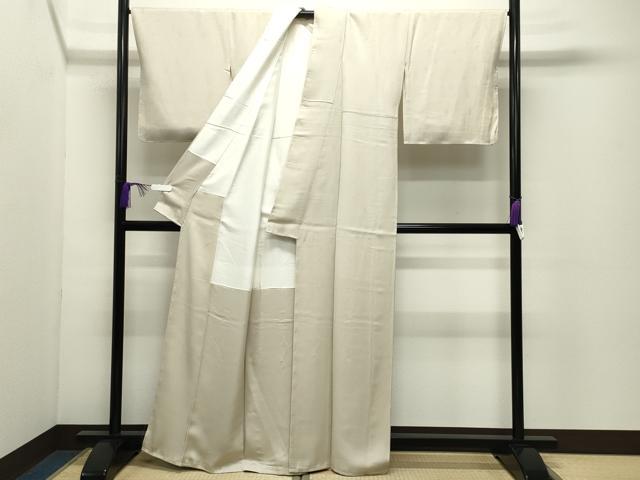平和屋着物●上質な色無地　正倉院地紋　練色　正絹　逸品　未使用　CABD9362gh