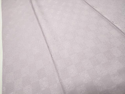 平和屋着物●上質な色無地　市松花地紋　白藤色　正絹　逸品　CABD9364gh