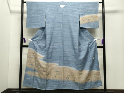 平和屋着物●京友禅作家　黒島敏　訪問着　吹き寄せ文　暈し染め　金彩　正絹　逸品　未使用　CABD9365gh