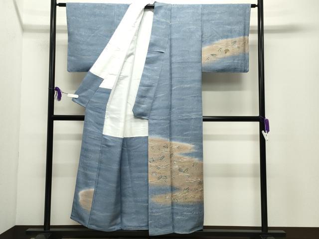 平和屋着物●京友禅作家　黒島敏　訪問着　吹き寄せ文　暈し染め　金彩　正絹　逸品　未使用　CABD9365gh