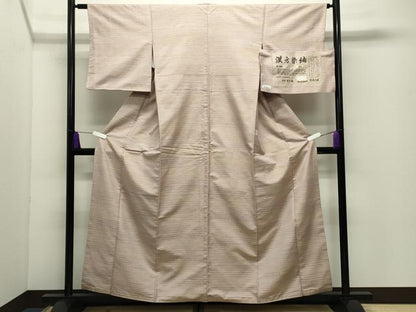 平和屋着物●菅原工房　菅原結作　漢方染紬　横段文　まるやま扱い　正絹　逸品　CABD9366gh