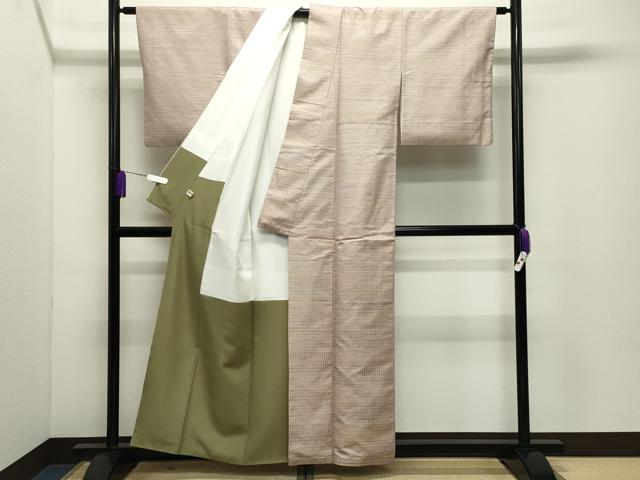平和屋着物●菅原工房　菅原結作　漢方染紬　横段文　まるやま扱い　正絹　逸品　CABD9366gh