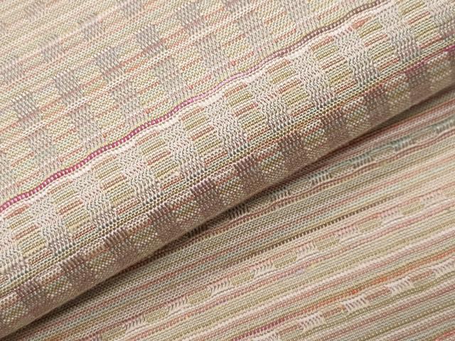 平和屋着物●菅原工房　菅原結作　漢方染紬　横段文　まるやま扱い　正絹　逸品　CABD9366gh