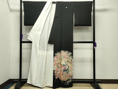 平和屋着物●京加賀友禅　松本健一　黒留袖　花籠文　暈し染め　正絹　逸品　CABD9369gh