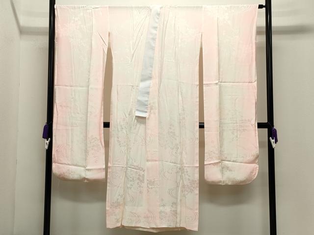 平和屋着物●振袖用長襦袢　無双仕立て　流水地紙花地紋　暈し染め　正絹　逸品　CABD9371gh