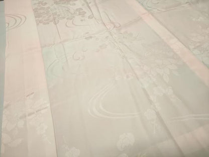 平和屋着物●振袖用長襦袢　無双仕立て　流水地紙花地紋　暈し染め　正絹　逸品　CABD9371gh