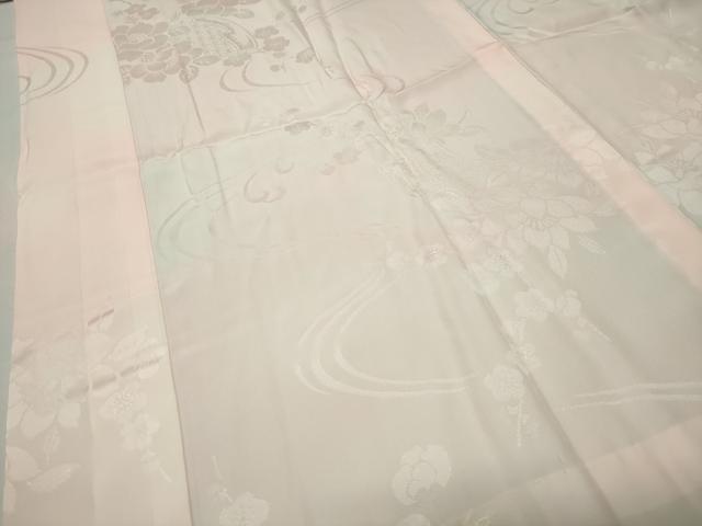 平和屋着物●振袖用長襦袢　無双仕立て　流水地紙花地紋　暈し染め　正絹　逸品　CABD9371gh