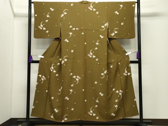 平和屋着物●上質な小紋　跳兎　舞桜文　金彩　正絹　逸品　CABD9375gh