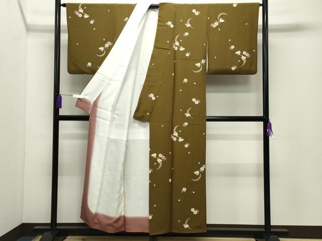 平和屋着物●上質な小紋　跳兎　舞桜文　金彩　正絹　逸品　CABD9375gh