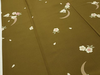 平和屋着物●上質な小紋　跳兎　舞桜文　金彩　正絹　逸品　CABD9375gh