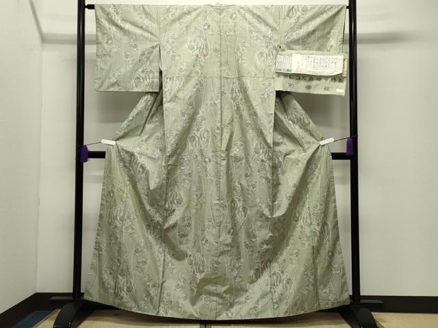平和屋着物●本場大島紬　白大島紬　桑原織物 二代目　桑原啓之介　9マルキ　宝鳥　証紙付き　正絹　逸品　CABD9376gh