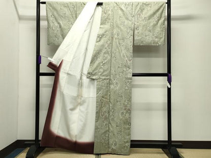 平和屋着物●本場大島紬　白大島紬　桑原織物 二代目　桑原啓之介　9マルキ　宝鳥　証紙付き　正絹　逸品　CABD9376gh