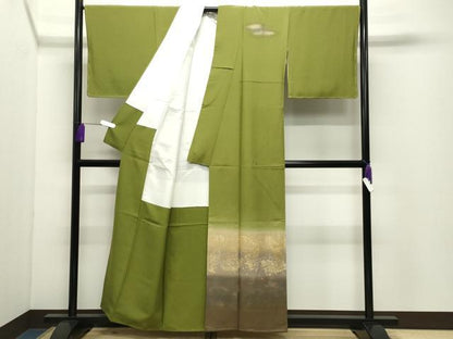 平和屋着物●訪問着　作家物　吉祥文　暈し染め　金彩　反端付き　正絹　逸品　未使用　CABD9377gh