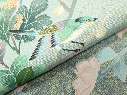 平和屋着物●訪問着　友禅　休み鳥花文　暈し染め　金彩　正絹　逸品　CABD9378gh