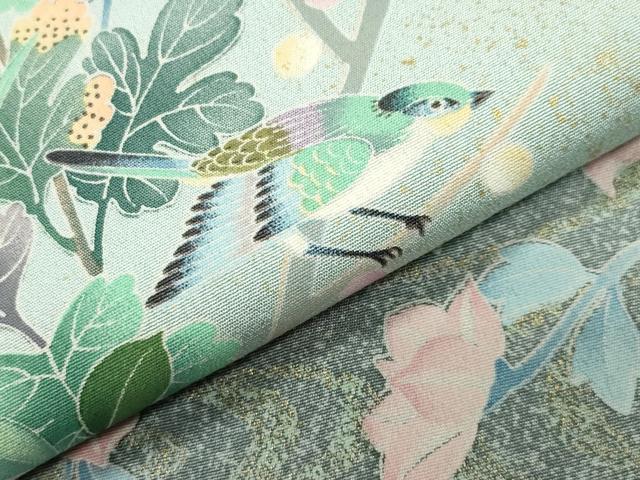 平和屋着物●訪問着　友禅　休み鳥花文　暈し染め　金彩　正絹　逸品　CABD9378gh