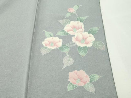 平和屋着物●訪問着　友禅　休み鳥花文　暈し染め　金彩　正絹　逸品　CABD9378gh