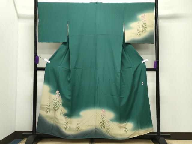 平和屋着物●京加賀友禅　松本健一　訪問着　草花文　暈し染め　正絹　逸品　CABD9379gh