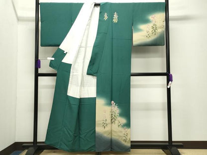 平和屋着物●京加賀友禅　松本健一　訪問着　草花文　暈し染め　正絹　逸品　CABD9379gh