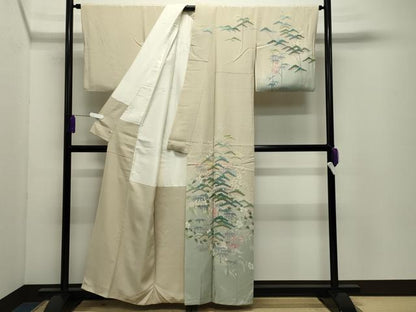 平和屋着物●訪問着　友禅　作家物　松竹梅文　暈し染め　さが美扱い　正絹　逸品　CABD9380gh