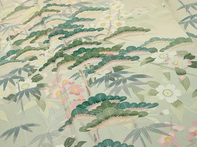 平和屋着物●訪問着　友禅　作家物　松竹梅文　暈し染め　さが美扱い　正絹　逸品　CABD9380gh