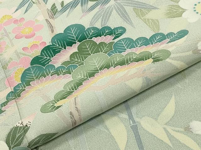 平和屋着物●訪問着　友禅　作家物　松竹梅文　暈し染め　さが美扱い　正絹　逸品　CABD9380gh