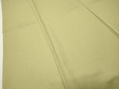 平和屋着物●上質な色無地　紋意匠　枯草色　正絹　逸品　未使用　CABD9382gh