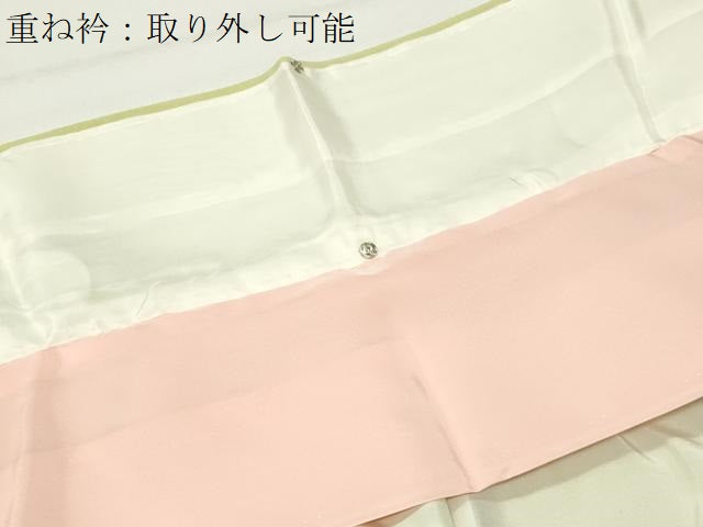 平和屋着物●本加賀友禅作家　成竹登茂男監修　色無地　堅牢染　女郎花色　正絹　逸品　CABD9383gh