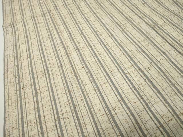 平和屋着物●ぜんまい紬　縞　やまと誂製　正絹　逸品　未使用　CABD9387gh