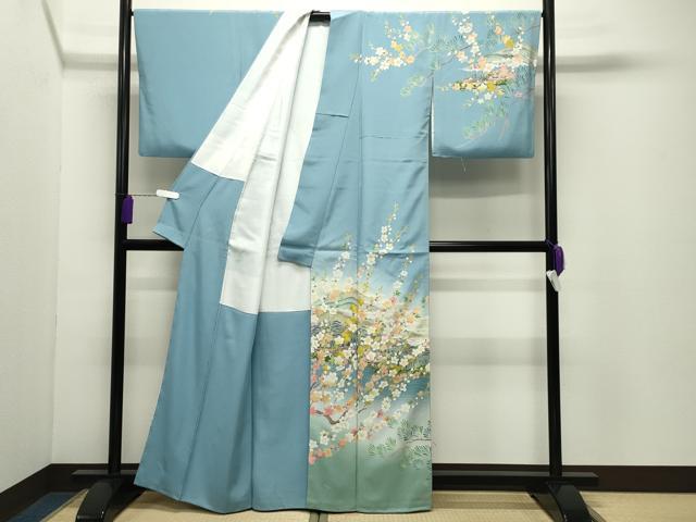 平和屋着物●高級染元　粋峰　林芳夫　京加賀友禅　訪問着　風景花文　暈し染め　正絹　逸品　CABD9388gh