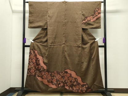 平和屋着物●訪問着　辻が花　杢目絞り　正絹　逸品　CABD9390gh