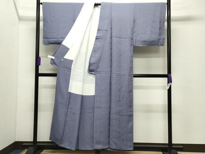 平和屋着物●無地絵羽訪問着　青海波地紋　藤納戸色　正絹　逸品　未使用　CABD9391gh